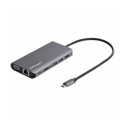 StarTech Dock voyage USB-C 8-en-1, HDMI 4K ou VGA, 100W PD, SD, GbE, Audio