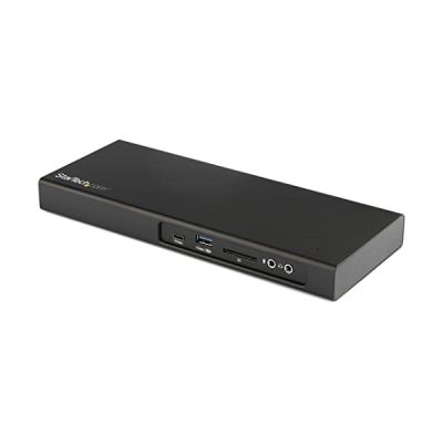 image StarTech.com Dock Thunderbolt 3 à double affichage 4K 60 Hz avec slot pour lecteur de carte M.2 PCIe (TB3DK2DPM2)