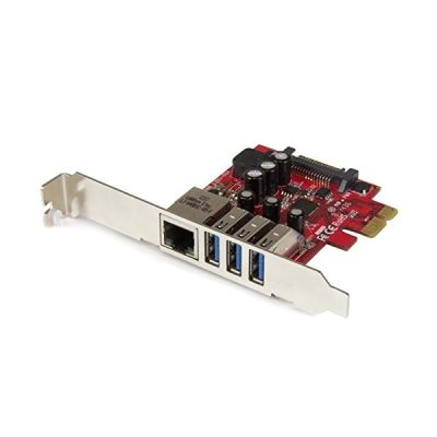 StarTech Carte PCIe 3 Ports USB 3.0 5Gbps, 1 GbE, UASP (PEXUSB3S3GE)