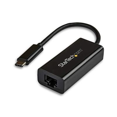 image StarTech.com Adaptateur USB-C vers Gigabit Ethernet - Noir - Compatible Thunderbolt 3 - Windows et Mac - Convertisseur Réseau LAN RJ45 (US1GC30B)