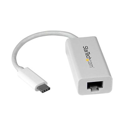 image StarTech.com Adaptateur USB-C vers Gigabit Ethernet - Blanc - Compatible Thunderbolt 3 - Windows et Mac - Convertisseur Réseau LAN RJ45 (US1GC30W)