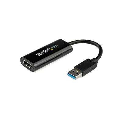 image StarTech.com Adaptateur USB 3.0 vers HDMI - 1080p - Convertisseur d'Écran Slim/Compact USB Type-A vers HDMI pour Moniteur - Carte Vidéo et Graphique Externe - Noir - Windows Uniquement (USB32HDES)