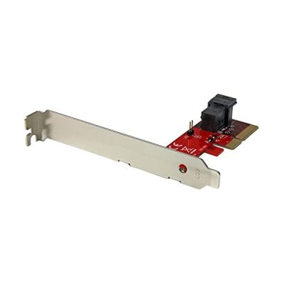 StarTech Adaptateur PCIe 4 voies vers SFF-8643 pour SSD U.2 NVMe 2,5" | SSD PCIe NVMe, Supports profil plein et bas, Compatible PCIe 3.0/2.0, Slots x8/x16