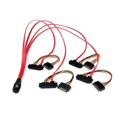 StarTech.com Câble Mini SAS Serial Attached SCSI interne 50 cm - SFF-8087 vers 4 SFF-8482 (SAS808782P50) Rouge