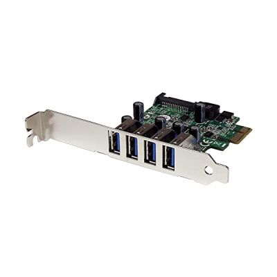 image StarTech.com Carte contrôleur PCI Express à 4 ports USB 3.0 (5Gbps) SuperSpeed - Adaptateur PCIe avec UASP et alimentation SATA (PEXUSB3S4V)