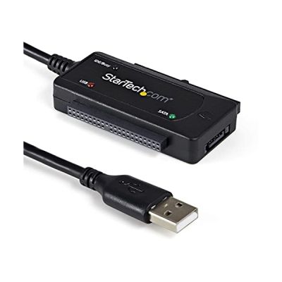 image StarTech.com Câble adaptateur / Convertisseur USB 2.0 vers disque dur SATA / IDE de 2,5 / 3,5 pouces - Noir (USB2SATAIDE)