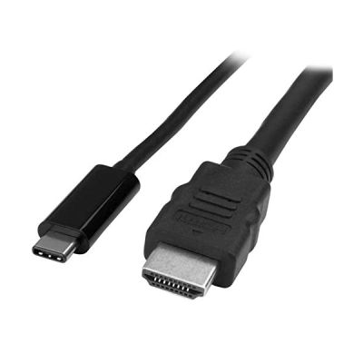 image StarTechCâble adaptateur USB Type-C vers HDMI de 6 ft/2 m - M/M - 4K 30 Hz (CDP2HDMM2MB) - Adaptateur vidéo externe - USB-C - HDMI - pour P/N: TB33A1C noir