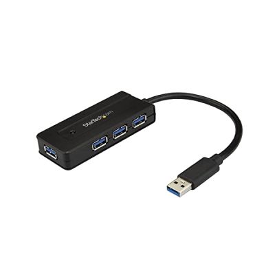 image StarTech.com Hub USB 3.0 - Dock 4 Ports SuperSpeed 5Gbps avec Charge Rapide USB 3.2 Gen 1 Type-A pour PC Fixe/Portable - Alimentation par Bus USB ou Auto-Alimenté Mini/Compact - Noir (ST4300MINI)