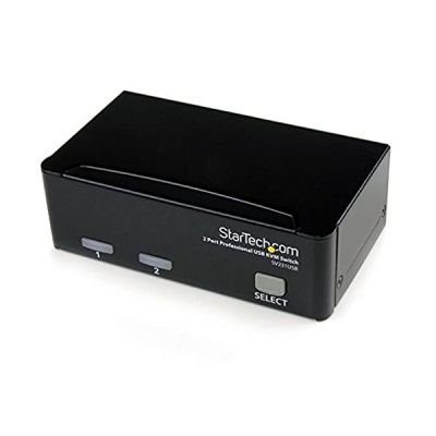 StarTech.com Switch KVM USB VGA professionnel à 2 ports avec câbles - Kit commutateur écran clavier souris (SV231USBGB)