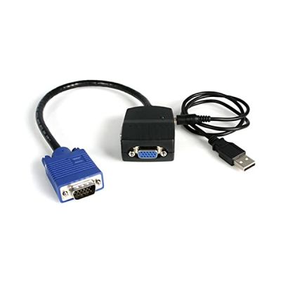 image StarTech.com Câble répartiteur / Splitter vidéo VGA alimenté par USB - Adaptateur doubleur VGA - 1x (M) vers 2x (F) - Noir (ST122LE)
