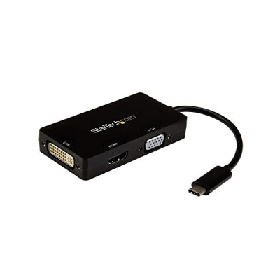 image StarTech.com Adaptateur multiport USB-C - 3 en 1 - USB Type-C vers HDMI DVI ou VGA (CDPVGDVHDBP)