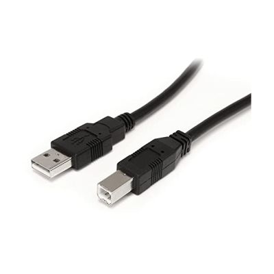 StarTech.com Câble USB A à B Actif de 9 m - M/M - Noir Cordon USB 2.0 A à B - Câble d'Imprimante - Câble d'Extension USB (USB2HAB30AC)