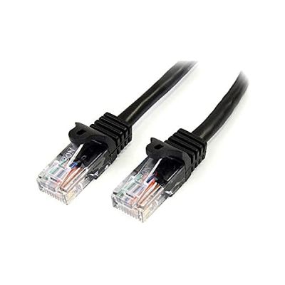 StarTech Câble Ethernet Cat5e sans crochet 5m, PoE, Noir (45PAT5MBK)