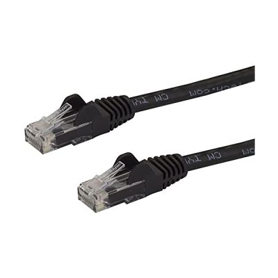 image StarTech.com Câble réseau Cat6 Gigabit UTP sans crochet de 50cm - Cordon Ethernet RJ45 anti-accroc - M/M - Noir (N6PATC50CMBK)