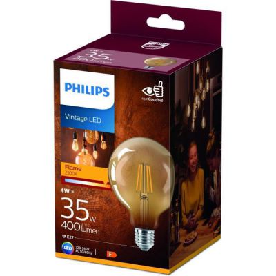 image Philips LEDclassic 35 W E27, blanc chaud (2500 Kelvin), 400 lm, lampe décorative LED, verre, 4 W, teinte dorée