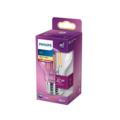 PHILIPS LED Classic 40W Standard E27 Blanc Chaud Non Dimmable