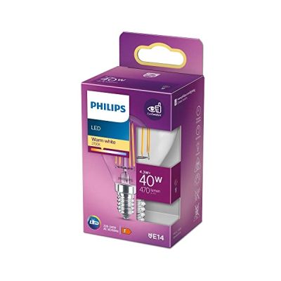 image PHILIPS LED Classic 40W Sphérique E14 Blanc Chaud Non Dimmable