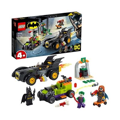 LEGO 76180 Super Heroes Batman Contre Le Joker : Course-Poursuite en Batmobile & Hot Rod, Jouet de Voiture, Super-héros, pour Enfants de 4 Ans et Plus