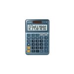 image produit Casio MS100EM Calculatrice de Bureau à 10 Chiffres à énergie solaire/Batterie avec Calcul de Pourcentage avancé, Conversion de devises en euros Bleu