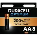 image produit DURACELL Optimum Piles AA (Lot de 8) – Piles Alcalines 1,5V – +200 % d’actifs Power Boost – Répondent aux exigences des appareils modernes–100 % Recyclables, 0 % de plastique dans l’emballage–MX1500