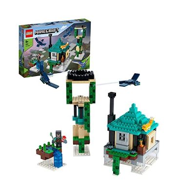 LEGO 21173 Minecraft La Tour du Ciel Jouet pour Garçons et Filles avec Figurines de Pilote, Chat et 2 Phantoms Volants