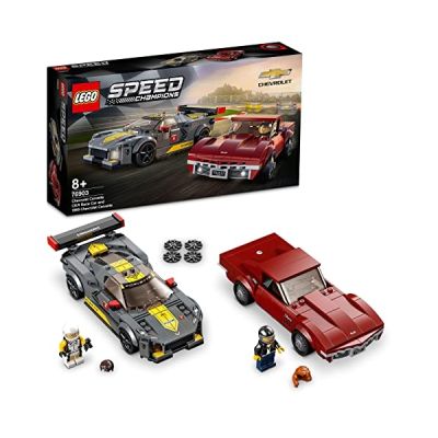 image LEGO 76903 Speed Champions Chevrolet Corvette C8.R Race Car et 1969 CC, Jouet de Voitures Miniatures de Course, Maquettes à Construire, Dès 8 Ans