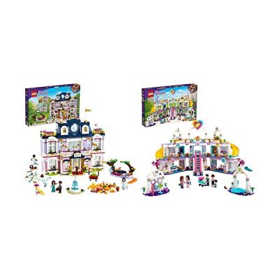 image LEGO 41684 Friends Le Grand hôtel de Heartlake City – Jeu de Construction, Maison de Poupée Hiver et Été & Friends 41392 Le Camping Glamour dans la Nature avec Mini Poupées