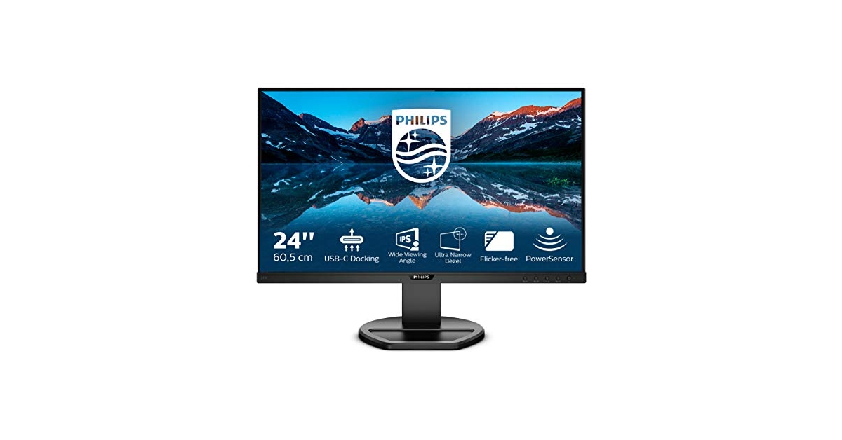 Philips 243B9/00 Monitor 25 Pollici IPS – Full HD 1920x1080, USB-C Con Ricarica Notebook, Bordi Ultra-Sottili
