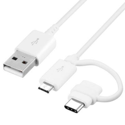 image Câble 2 en 1 USB type-C et micro-USB - Samsung EP-DG930DWE 1M Blanc