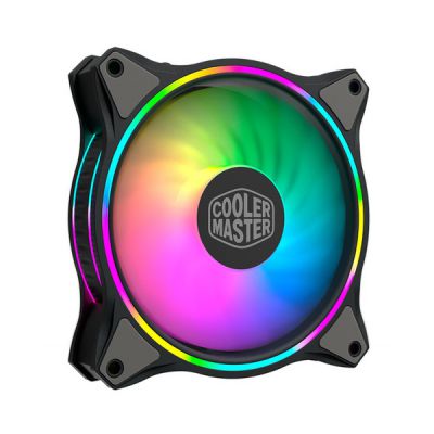 image Cooler Master MasterFan MF140 Halo ARGB - Ventilateurs de Boîtier 140 mm, Éclairage RGB Adressable à Double Boucle, Pales Hybrides Incurvées, Capteur Intelligent Anti-Bourrage