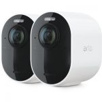 Arlo Ultra2 Spotlight camera de surveillance Wifi, Sans fil, vidéo 4K et HDR, Vision nocturne, audio bidirectionnel, Batterie de 6 mois, détection de mouvement, champ de vision à 180°, VMS5240