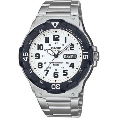 image Casio Homme Analogique-Numérique Quartz Montre avec Bracelet en Acier Inoxydable MRW-200HD-7BVEF