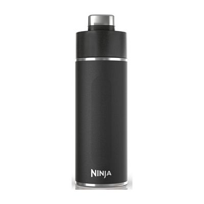 image Ninja Thirsti Bouteille et flasque 530 ml avec couvercle étanche, conçue pour boissons gazeuses, chaudes et froides. Voyage/sport. Triple isolation, bouteille en acier inoxydable, Noir, DW1801EUUKBK