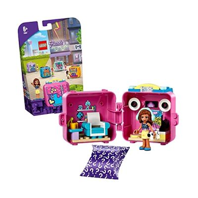 LEGO 41667 Friends Le Cube de Jeu d’Olivia – Série 5 Mini-poupée de Voyage, Jouet de Collection