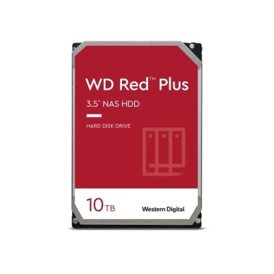 WD Red Plus 10 To Disque dur Interne 3.5" dédié NAS, 7200 RPM Class, SATA 6 GB/s, CMR, 256MB Cache, Garantie 3 ans