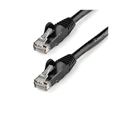image Cordon de raccordement UTP CAT6-1,5 m - sans Crochet - Câble Patch RJ45 - Fil en cuivre de 0,25 mm2 - Noir (N6PATC150CMBK)