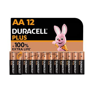 Duracell Piles alcalines AA Plus, 1.5 V LR6 MN1500, paquet de 12