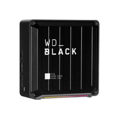image WD_BLACK D50 NVMe SSD Game Dock, 1 To. 2 x ports Thunderbolt 3, 2 x ports USB-C, 3 x ports USB-A, , jusqu'à 3 000 Mo/s en lecture et 2 500 Mo/s en écriture