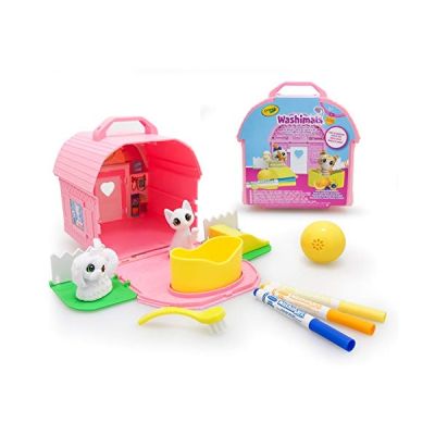 image CRAYOLA Washimals Pets - Kit Créatif de Coloriage, Feutres de Couleurs et Figurines à Colorier, Ambiance Aire de Jeux - Âge Conseillé: à Partir de 3 Ans, 74-7432