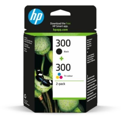 image HP 300 pack de 2 cartouche d'encre noir et trois couleurs Authentique (CN637EE), pour imprimantes HP DeskJet, HP Photosmart et HP ENVY