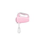 image produit Smeg, Batteur Électrique HMF01PKEU, 9 Niveaux de Vitesse, Fonction Turbo, Système de Démarrage Progressif, 4 Batteurs, 2 Crochets Pétrisseurs et Range Cable Fournis, 250W, Rose