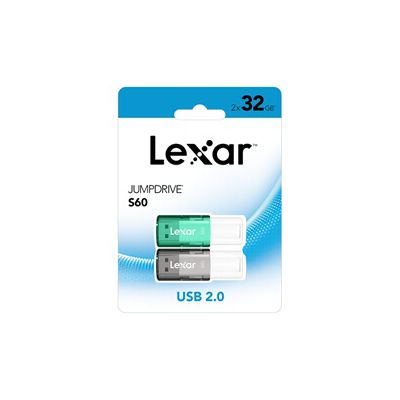 image Lexar Pack 2 Clés Usb2 Jumpdrive 32Go S60