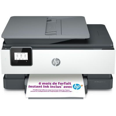 image HP OfficeJet Pro 8012e Imprimante tout-en-un Jet d'encre couleur - 6 mois d'Instant ink inclus avec HP+ (A4 Copie Scan Chargeur de documents Recto verso Wifi Bac grande capacité 225 feuilles)