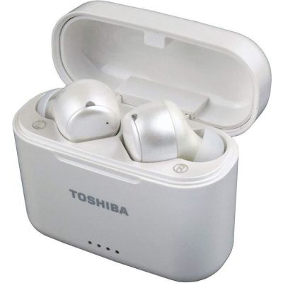 image TOSHIBA RZE-BT1050EW Ecouteurs True Wireless intra auriculaire Bluetooth - Active Noise Cancelling - Boitier de charge - Blanc Perle
