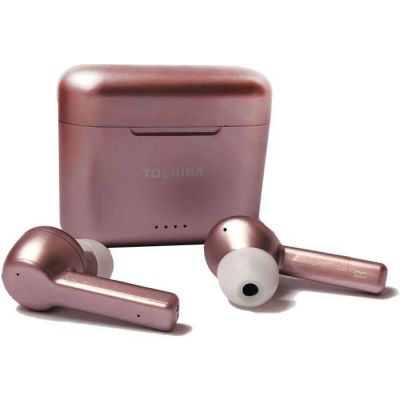 image TOSHIBA RZE-BT750EPN- Ecouteurs True Wireless intra auriculaire Bluetooth - Auto-pairing - Boitier de charge (Qi) - Rose gold