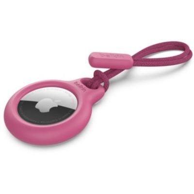 image Belkin Anneau de protection avec cordon d'attache (protection pour AirTag, accessoire résistant aux rayures, rose)