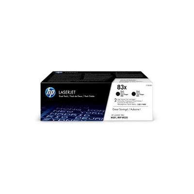 HP 83X CF283XD pack de 2, haut rendement, toners Authentiques, imprimantes HP LaserJet Pro M125/M201/M225, Noir