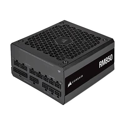 image Corsair RM850 (2021), RM Series, 850 Watts 80 Plus Gold Alimentations ATX Entièrement Modulaires (Trois Connecteurs EPS12V, Fonctionnement Silencieux, Mode Zero RPM, Condensateurs 105 °C) Noir
