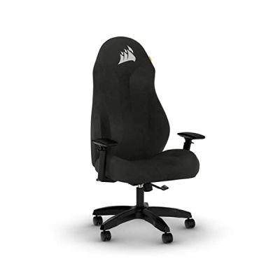 image Corsair TC60 FABRIC Fauteuil Gaming (Forme Détendue, Extérieur en Tissu Doux et Respirable, Support Lombaire en Mousse Intégré, Accoudoirs Hautement Ajustables, d’Assemblage Facile) Noir