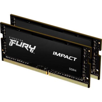 image Kingston FURY Impact 16GB (2x8GB) 2666MHz DDR4 CL15 Mémoire d’ordinateur Portable Kit de 2 KF426S15IBK2/16